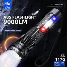 2pcs Rechargeable High Power Zoomable LED Flashlight With Power Display, Portable Flashlight For Outdoor Camping Night Fishing Home Emergency - Flashlight - View 6