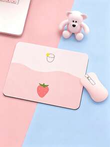 Natural Rubber Stitched Edge Mouse Pad Suitable For Desktop Computer/Laptop - Pink - View 4