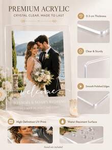 Photo Wedding Welcome Sign, Wedding Rehearsal Sign, Modern Wedding Sign, Acrylic Welcome Sign, Wedding Photo Sign, Welcome To Our Wedding - Multicolor - View 3
