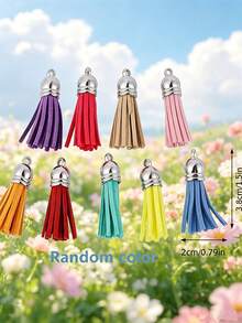 10/30/60/80/100pcs Multi-Color Bright Mixed Faux Suede Tassels With Gold Caps - Rainbow Keychain Charms, Suitable For DIY Jewelry, Crafts And Phone Lanyards, Jewelry Making Accessories - Tassel - View 11