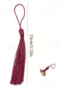 20/50/100pcs 13cm/5inch Silk Thread Tassel Bookmarks With 2inch Rope Loop And Small Chinese Knot, Suitable For Jewelry Making, Souvenirs, Bookmarks, DIY Craft Accessories - 13cm Wine Red - View 3