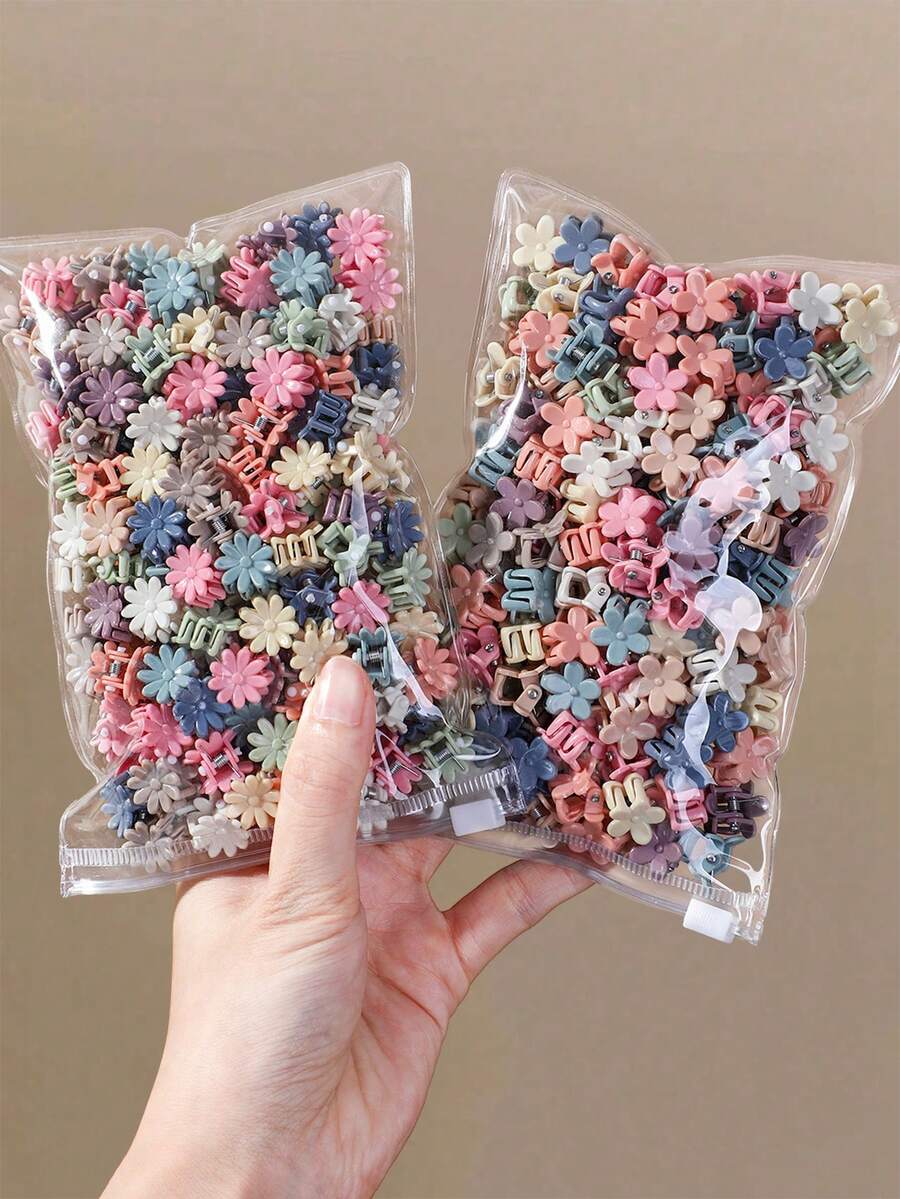 100pcs Girls Flower Daisy Hair Clips, Baby Children Non-Damaging Small ...