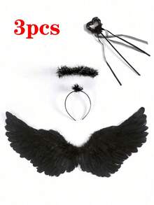 1/3 Sets Natural White Feather Angel Wings, Costume Props Suitable For Photography, Stage Performance, Cosplay,Halloween - White - View 16