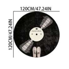 1pc Black Vinyl Record Shaped Faux Cashmere 300g/M² Thick Rug, Plush Carpet, Autumn/Winter Decorative Rug, Bedroom Decor, Small Area Rug, Home Decor, Living Room Rug, Living Room Small Rug, Bedroom Carpet - Multicolor - View 13