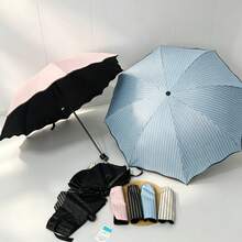 條紋反向折疊手開雨傘，便攜式反向可折疊雨傘，適合戶外雨天使用 - 條紋反向雨傘 - 查看 6