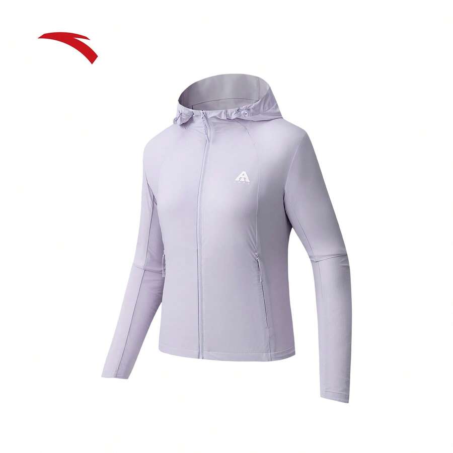 Anta Light Soft Shell | Fluorine-Free Water Repellent Lightweight Breathable UV Protection Women's Summer New Woven Jacket Sports Top - Light Purple Misty - 1 - View 1