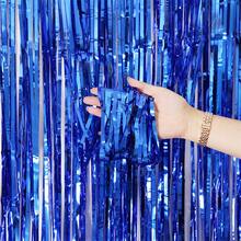2pcs Rainbow Party Background Ribbon Decorations, Colorful Metallic Foil Tinsel Curtain, Shiny Metallic Background, For Party Decor - Multicolor - View 17