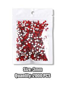 2000pcs/Pack 3MM Colorful Rhinestones, European & American Style 3D ABS Resin Flat Back Rhinestones, Shiny Nail Art Rhinestones, Multi-Functional DIY Colorful Rhinestones, Suitable For Nail Art DIY, Handmade Crafts, Phone Case Decoration - Multicolor - View 10