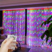 LED Curtain String Lights Battery Powered 8 Mode Lighting Festoon Wedding Party Fairy Light Christmas Decoration For Home Room Garden - AA Battery Box Curtain Light - View 4