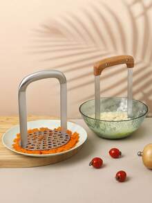 1pc 430 Stainless Steel Potato Masher, Manual Vegetable & Fruit Masher Tool For Mashing Potatoes, Pumpkin, Vegetable Puree, Kitchen Salad Tool - View 12