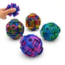 1 quả bóng giải tỏa căng thẳng in 3D hình lồi, sản phẩm sáng tạo để bàn cho nhà và văn phòng, có thể nhấn và xoay, bóng xếp hình 3D - Nhiều màu - Xem 2