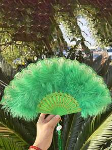 Artificial Feather Fan, Handheld Feather Fan, Vintage 1920s Style, Suitable For Masquerade, Stage Performance, Square Dance, Photography, Advertising, Qipao Show, Graduation Ceremony, Graduation Celebration, Travel Hiking Essential Portable Tool - Fan - View 11