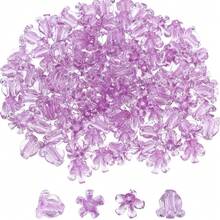 100pcs Crown Flower Beads, 12mm Hawaiian Crown Flower Random Mixed Colors, Straight Hole Glossy Colorful Flower Beads, Resin And Synthetic Coral Pink - Multi-color - View 13