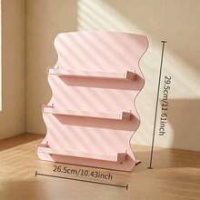 Wavy 2/3 Tier Children's Desktop Bookshelf, Children's Mini Book Storage Organizer, Cute Desktop Magazine Display Rack, Suitable For Nursery And Playroom - Multicolor - View 5