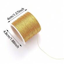 1 Roll Golden/Silvery Thread Macrame Cord Rope Braided String For Bracelet Necklace Diy Tassels Beading Shamballa String Jewelry Making - Wire - View 4