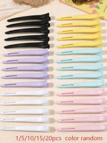 1/5/10/15/20pcs/Set Long Straight Fluffy Hair Clips, No-Crease Alligator Hair Clips For Hair Styling, Hairdressing, Daily Home Grooming, Washing, Organizing, Sectioning For Dyeing And Perming, Hair Accessories Tool - Multicolor - View 15