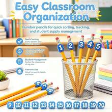 Numbered Pencil Toppers, 10/20/30/50pcs Number Pencil Toppers, 3D Printed Reusable Classroom Pencil Labels For Teachers, Pencils Tracking Markers For Supply Stations And School Organization - Multicolor - View 7