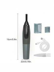 Multifunctional Eyebrow Trimmer, Electric For Men, Nose Hair Trimmer, Rechargeable Facial Hair Shaver Painless Detail Trimmer With Sharp Blade For Eyebrows, Sideburns, Nose And Ear Hair - Black - View 3