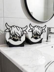 3/1pc Cow-Shaped Toilet Paper Holder, Freestanding Toilet Paper Storage Rack, Can Store Toilet Paper Rolls, Beautiful And Practical, Suitable For Indoor And Outdoor, Bathroom Storage Rack, Housewarming Gift, Bathroom Decor And Kitchen - Multicolor - View 8