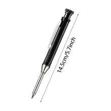 10pcs 2.8mm Metal Deep Hole Carpenter Pencils With Cap And Built-In Sharpener, Durable Marking Tool For Woodworking, Architects, Engineers, Construction Workers, Repairmen And DIY Enthusiasts, 3 Pencils + 3 Caps + 4 Boxes Of Lead - A - View 10