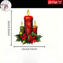 2D Flat, 1pc Christmas Candle Acrylic Dream Catcher, Suitable For Home Decor, Centerpiece, Window And Wall Decoration, Christmas Holiday Decoration - A - View 2