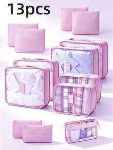 3pcs/Set Full Set Travel Storage Bags Luggage Clothing Cosmetics Compartment Organizer Bags - Multicolor - View 3