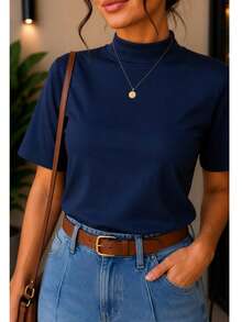 Women Blouses - Navy Blue - View 6