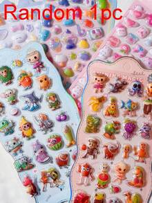 3D Cute Mini 3D Stickers, Decorative Stickers, Suitable For Phone Cases, DIY Notebooks, Scrapbooks, Planner Decoration - Multicolor - View 9