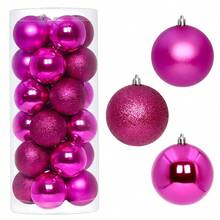 24pcs Christmas Decorations Christmas Balls Christmas Tree Ornaments Hanging Balls Ceiling Balls Shiny Balls Mall Decor Matte Balls 3cm/1.18in - View 12