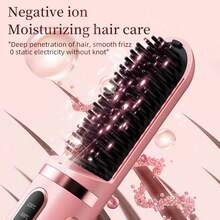 LCD Display, Plastic Ceramic Coating, Fast Heating, Adjustable Heat Settings, Wireless Hair Straightener, Portable Mini Home Hair Straightener, Wireless Ionic Hair Brush, 37 Spray Outlets, MCH Ceramic Heating 199°C 4-Level Temperature Control Anti-Scald Suitable For Travel And Home Use - A - View 8