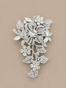 1pc Women's Floral Brooch, Luxury Palace Style Crystal Vintage Elegant Corsage, Fashionable Versatile Anti-Glare Pin, Perfect Gift - Multicolor - View 16