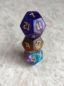 3 buah/Dadu Zodiak 12 Sisi, Dadu D12 Langit Berbintang Dua Warna dengan Simbol Astrologi, Set Dadu Poliedral Resin, Cocok untuk Permainan Meja, Permainan Pesta, Ramalan, dan Koleksi Hadiah Keberuntungan - MultiWarna - View 6
