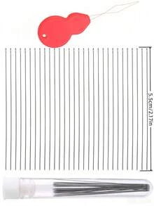 1組DIY串珠針,包含中孔串珠針與長細米珠針,手鍊與項鍊製作珠寶工具 - 彩色 - 查看 9