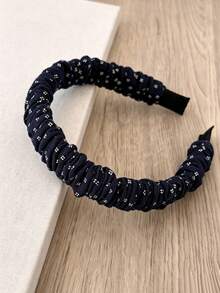 1pc Vintage Pleated Headband, Comfortable & Non-Slip, Suitable For Commuting, Daily Outings, Dating, Dressing Up - Multicolor - View 6