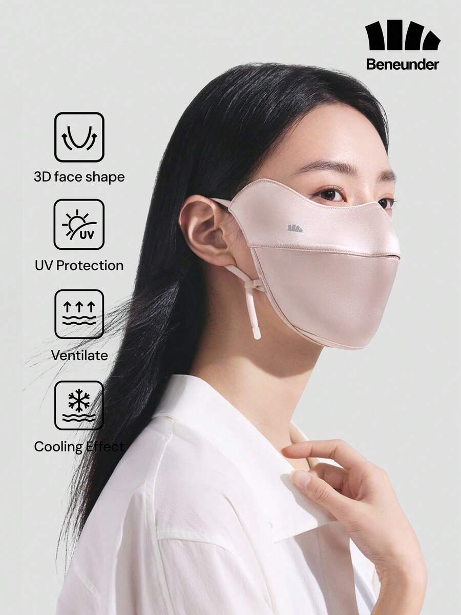Beneunder Double-Sided Silk-Soft Eye-Covering Sun-Protection Mask SS025 - Pink - View 1