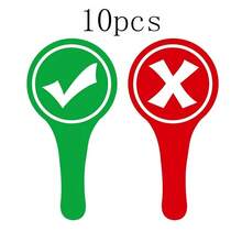 5/10pcs Cardboard Handheld "Correct" And "Incorrect" Sign Cards, Suitable For Classroom Teaching, Interactive Learning Activities, Photo Props, Food Reviews, Travel Vlogs, Classroom Quizzes, Meeting Games, Party Interaction Supplies, Perfect For Creative Use - Identification Tag - View 10