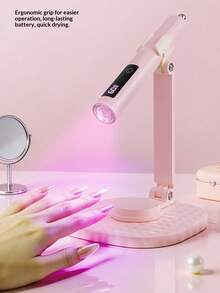 New Portable Mini Magnetic Handheld Nail Lamp Set, Professional Nail Salon Fast Drying, New Nail Straight Lamp UV Curing Light Fast Drying 2-Gear Timer Nail Baking Lamp Home Portable Handheld Nail Lamp - Multicolor - View 8