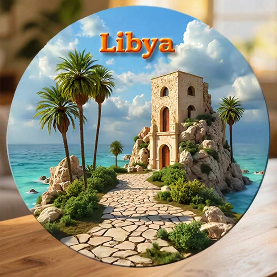 Ancient Tower On The Rocky Shore Palms And The Endless Blue Magnet Where The Mediterranean Whispers Tales Of Old Keepsake For All Metal Surfaces Throughout The Home - A - View 1
