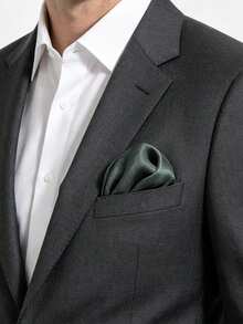 1pc Men's Herringbone Silk Pocket Square, Suit Tuxedo Breast Pocket Handkerchief, Business Formal Decorative Pocket Square - Multicolor - View 4