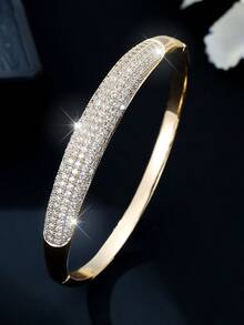1pc European & American Luxury Classic Exquisite Women's Bracelet, Suitable For High-End Evening Party, Wedding, Versatile Wear Jewelry - Bracelet - View 8