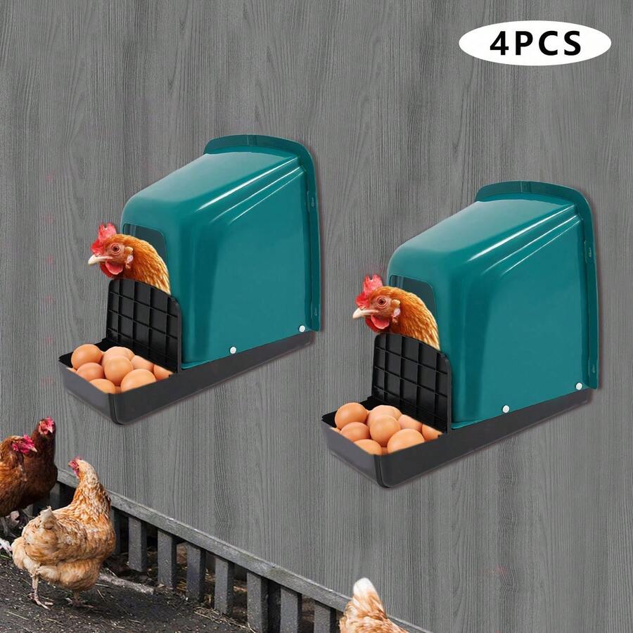 4* Chicken Nest Box Plastic Box With Nesting Boxes Used To Collect Eggs - Default - View 1