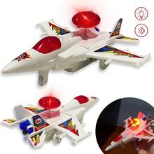 Brinquedo Infantil Avião A Corda Movimenta E Anda Com Luzes - Multicolorido - Visão 4