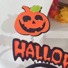 1pc Halloween Letter Pumpkin Headband, Felt Jack-O'-Lantern Pumpkin Headband, Fun Holiday Cosplay Party Women's Hair Accessory, Candy House Photo Prop - One Size Fits All - View 3