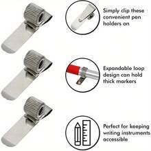 5pcs Spring Pen Clips, Pen Storage Rings, Suitable For Ballpoint Pens, Fountain Pens - Perfect Gift Choice For Students And Writers - A - View 3