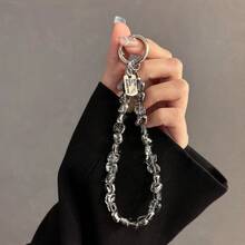 1pc Luxury Crystal Handheld Chain Wrist Strap Clip Phone Case Keychain Bag Pendant - Multicolor - View 6