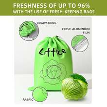 Bolsa de mantenimiento de frutas y verduras, bolsa de almacenamiento de plátano, preservación de verduras, cordón aislante antiincrustante reutilizable, 1/3 Uds. - A2 - Ver 5