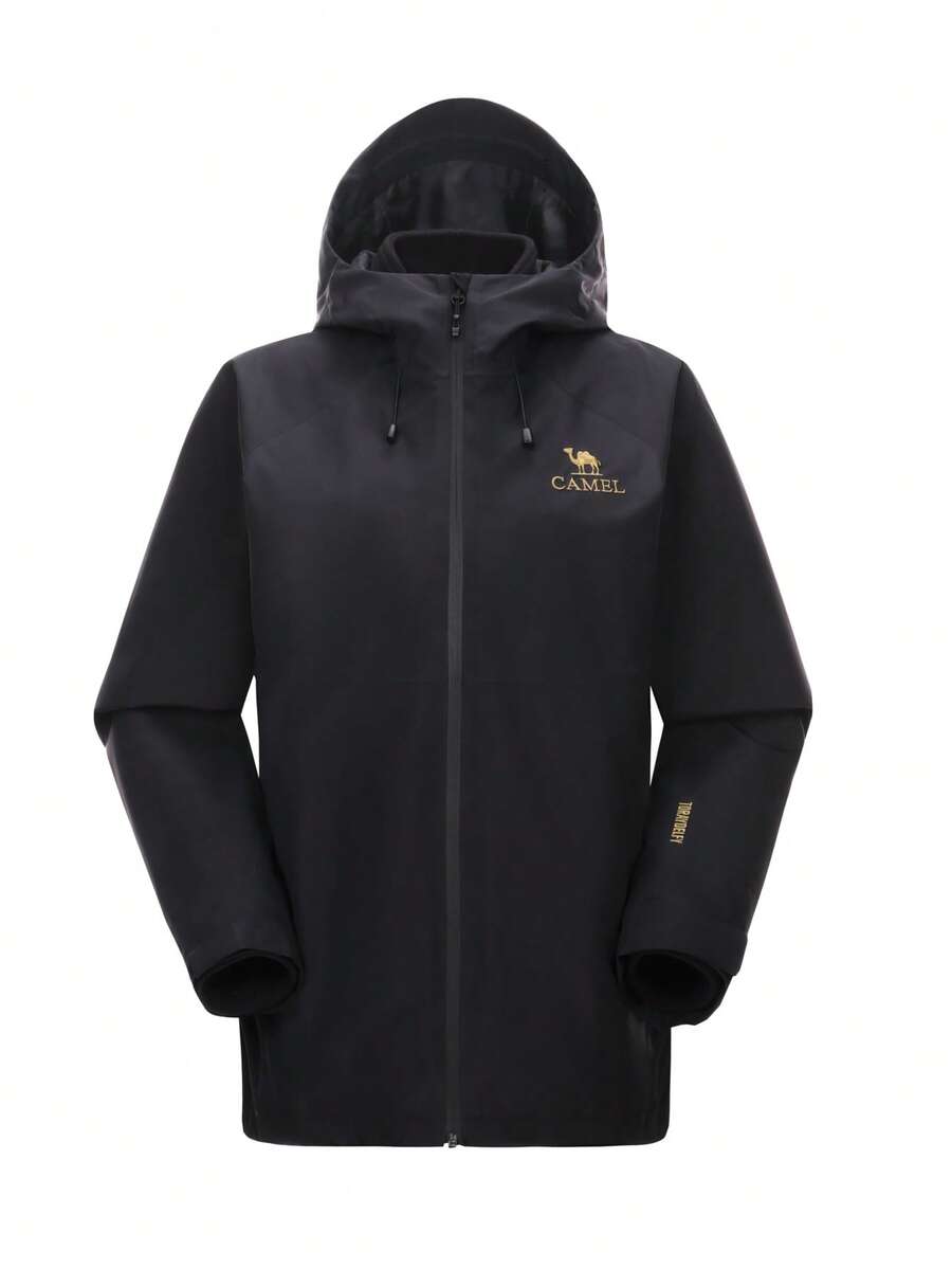 CAMEL CROWN 女士滑雪夹克防水三合一冬季外套带羊毛内衬保暖防风适合雪地户外徒步旅行 - 幻影黑 - 查看 1