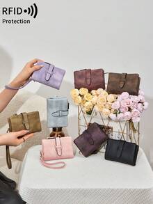 FOREVER MIYIN Women Vintage Texture Wristlet Clutch, Zipper Closure RFID Wallet With ID Window Multi Card Slots Coin Purse For Daily Use - Multicolor - View 9
