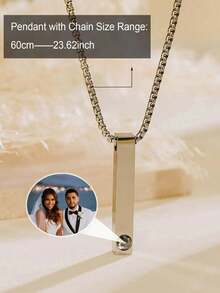 Customized Personalized Projection Photo Necklace For Men, Couples, Fathers And Boyfriends, Jewelry Gift For Halloween, Christmas - Multicolor-style 1 - View 7