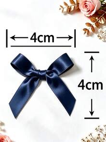 (50pcs/Pack) 4cm Ribbon Bows, Multiple Colors Available, Suitable For Gift Decoration And Hair Clip/Headband Making, Valentine's Day Gift - Plain Bow - View 13